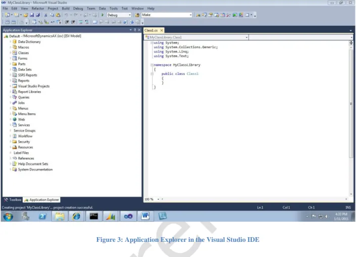 Figure 3: Application Explorer in the Visual Studio IDE 