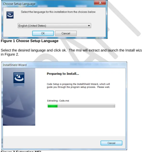 Figure 1 Choose Setup Language 