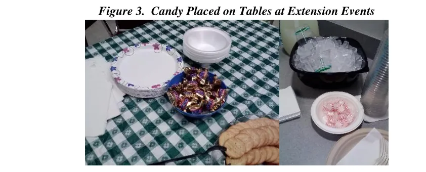 Figure 3.  Candy Placed on Tables at Extension Events 