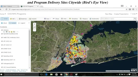 Figure 6.  Screenshot of Interactive CUCE-NYC Program Map Showing Content Options 