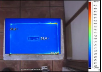 Figure 15.  Top thermography of parallelepiped HRB 