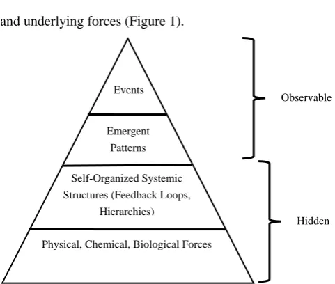 Figure 1.  The Iceberg Model for Natural Systems (after Monat and Gannon, 2015a) 