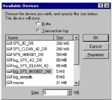 Figure 4: Add Device Window   3.3.2  Using Interactive SQL  