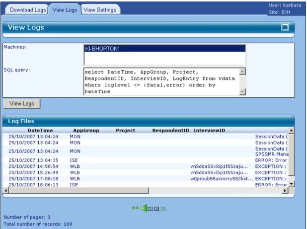 Figure 1-44 View Logs tab