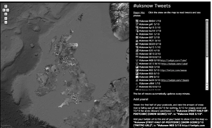 Figure  1  Screengrab  of  #uksnow  at  Ben  Marsh's  website  4-­2-­09  