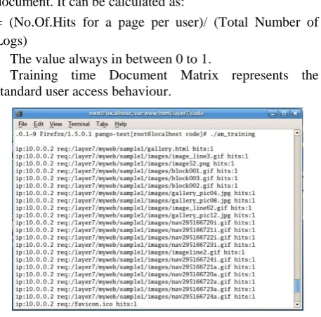Fig 3. Testing time document matrix screenshot 