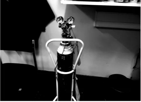 Fig 8: An oxygen cylinder in a healthcare setting