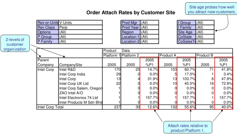Figure 3: Customer-level Sales Report with Order Attach Rates  