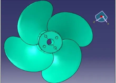 Figure 4. Propeller geometry imported to ABAQUS 