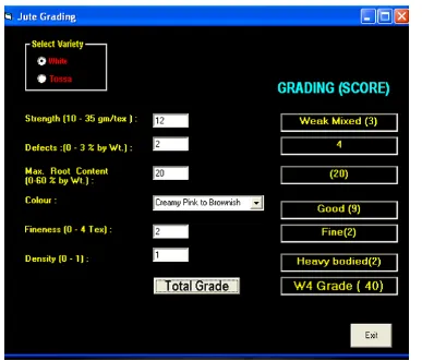 Fig.1 : Screen shot of jute grding software 