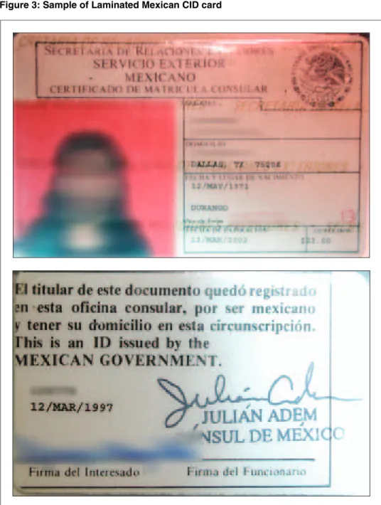 Figure 3: Sample of Laminated Mexican CID card 