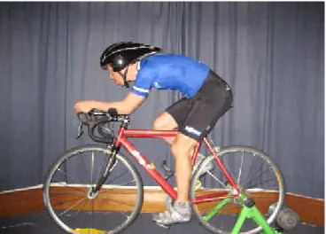 Figure 1:  This example is a typical position for a cyclist with limited flexibility of the hamstrings