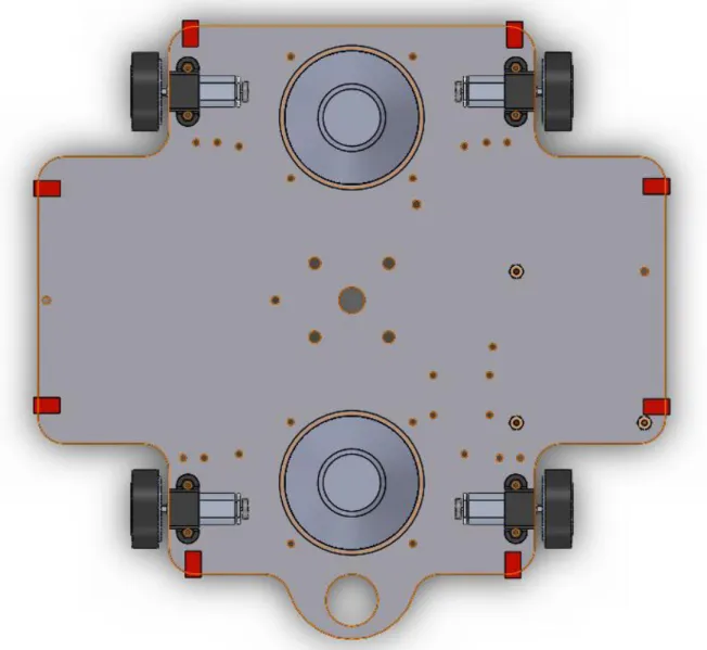 Figure 3. Top view of relative location between the car board and edge sensors 