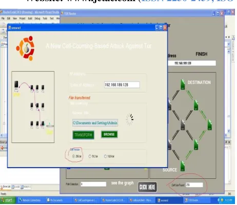 Fig 11: Screen shot for selection of cell-size and transformation of file. 