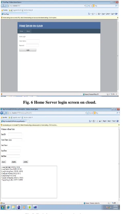 Fig.7  Task form on home cloud server. 