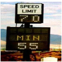 Figure 5, Example variable speed limit sign in the United States. 