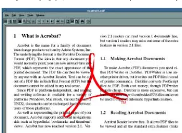 Figure 5was distilled to produce PDF for the text blocks (the section heading, two subsection shows a PDF ﬁle being viewed with Acrobat Reader