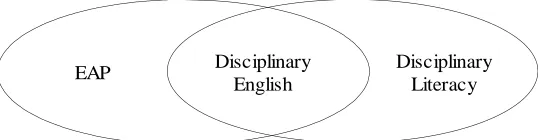 Figure 4. Disciplinary English as an interface between EAP and disciplinary literacy  