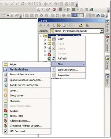 Fig. 14: Create a geodatabase in ArcGIS.