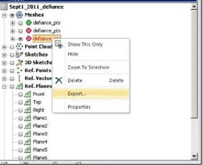 Fig. 3: Export via the menu tree.