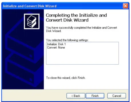 Figure 2.26 Completing the Initialize and Convert Disk Wizard Page
