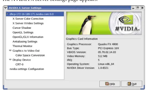 Figure 0.1 NVIDIA X Server Settings Page