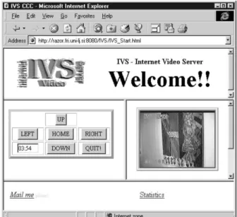 Figure 1. The plain IVS user interface showing buttons  for controlling the camera direction