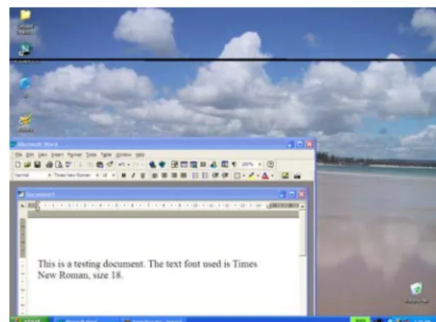 Fig. 2. Same screen shot of Fig. 1, after moving  the application window 