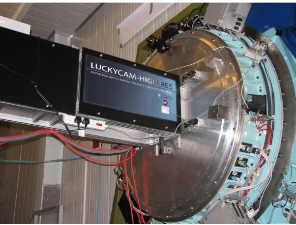 Figure 1: Prototype of the GravityCam detector mounted on one of the Naysmith platforms the NTT 3.6 m telescope of European Southern Observatory in La Silla, Chile