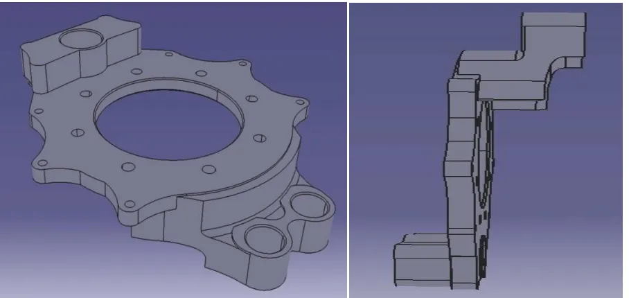 Fig 1: 3D front view and side view model of brake spider component 
