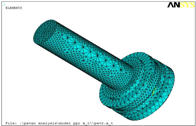 Fig 3:  Boundary conditions applied on piston rod 