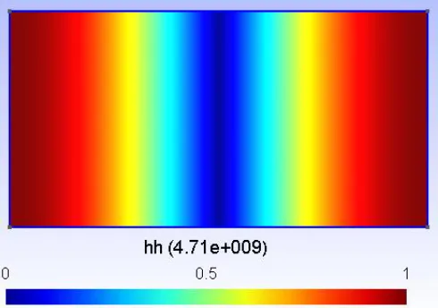 Figure 4.1: Norm of TE10-mode in the cross section of the waveguide 