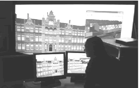 Figure 5: Peel building data capture by laser scanner is presented in VR Projection System 