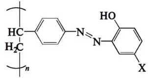 Figure 1. The structure of the adsorbents (PSAHB-X) where X: H, Br NO2, or SO3H 