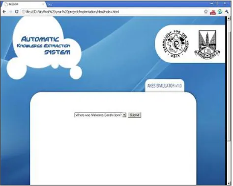 Figure 6. Homepage of accepting user search key and query 