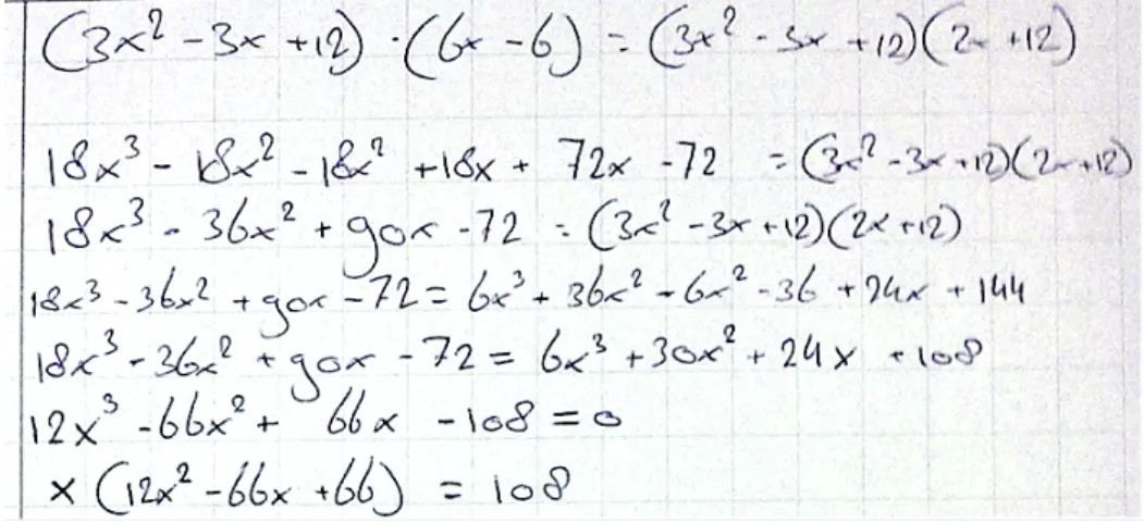 Figure 3. Example of Paula’s pre-test pen-and-paper work 