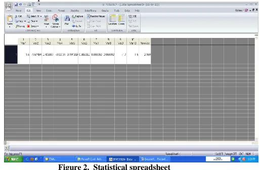 Figure 2.  Statistical spreadsheet 