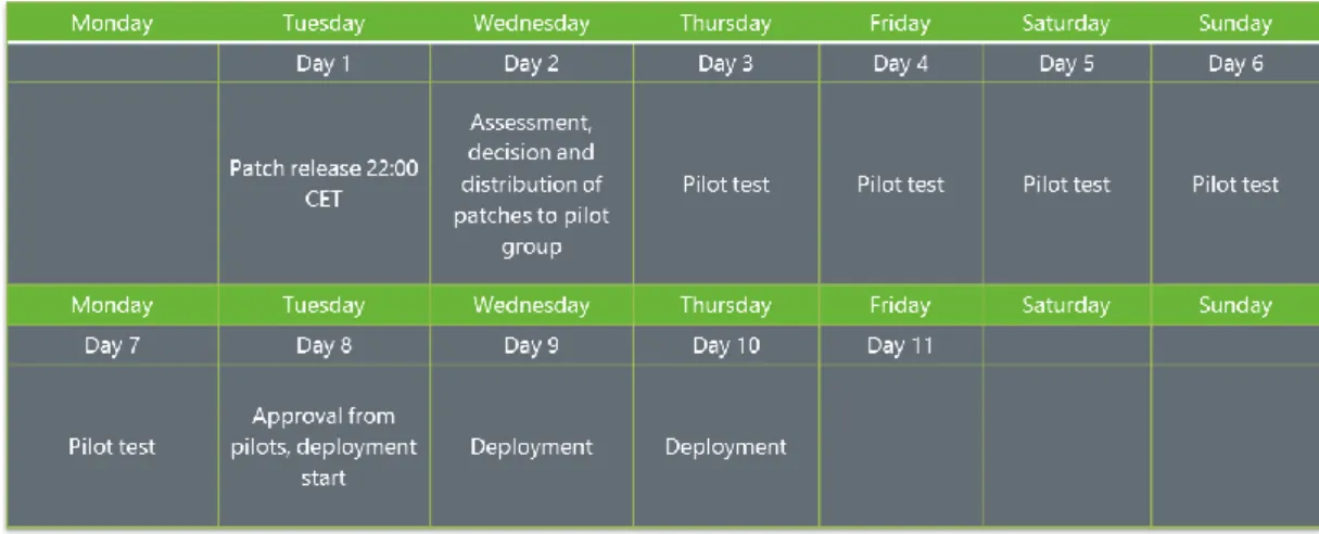 Figure 5 - Example of Client Patch Schedule 