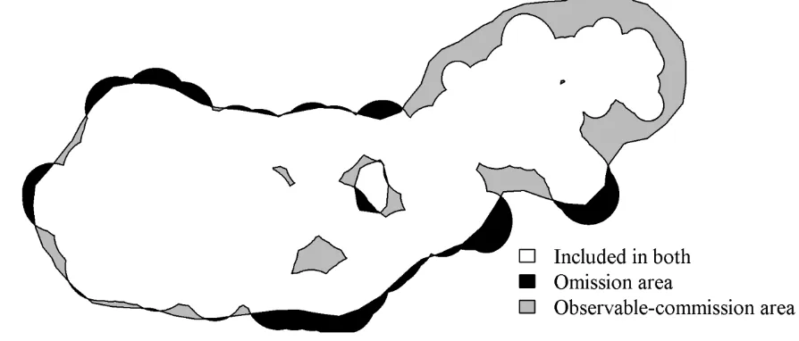 Figure 2. Comparison of a typical home range, with a dynamic potential path area (PPA) home range 