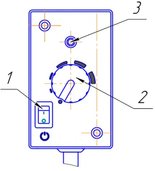 Fig. 6.1 - ПУ-10M Control panel  The keyboard switch is intended for switching on/off  the heater