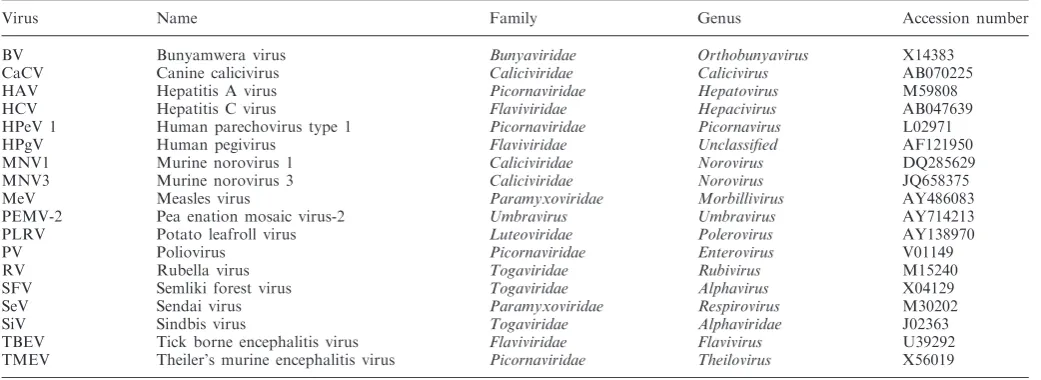 Table 1. Sources of RNA transcripts used for transfection