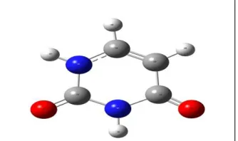 Figure 1: Optimized structure of free Uracil at B3LYP/6-311++G (d,p) 