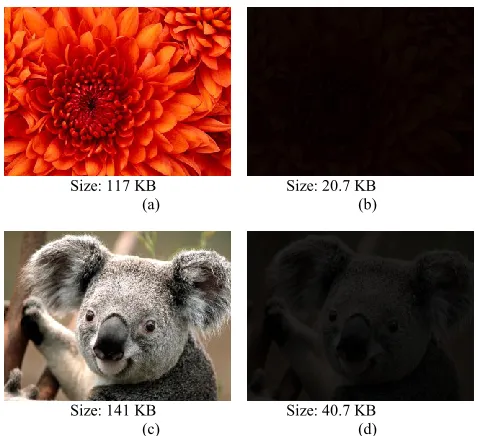 Fig. 3 shows some images after applying Algorithm1. Each image is tagged with the size of the image
