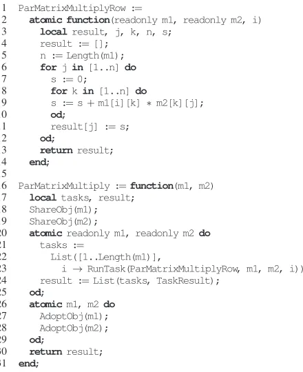 Figure 2. Parallel matrix multiplication in GAP5.