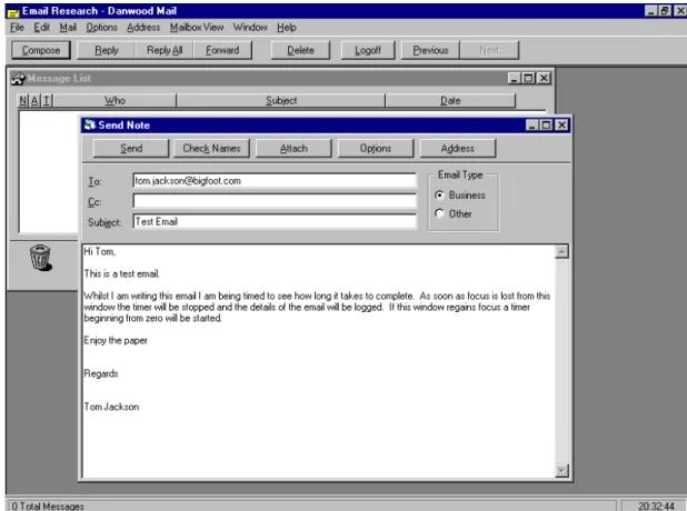 Figure 2 – Composing a Message in the Danwood Mail Application 