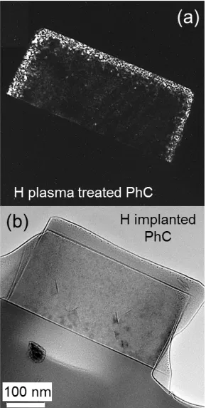 Fig. 11, allowed us to explain this unexpected result. Indeed, the weak beam dark field CS This unexpected result can be explained by considering the location of the structural isotropicity of plasma treatment induces the formation of a higher defects dens