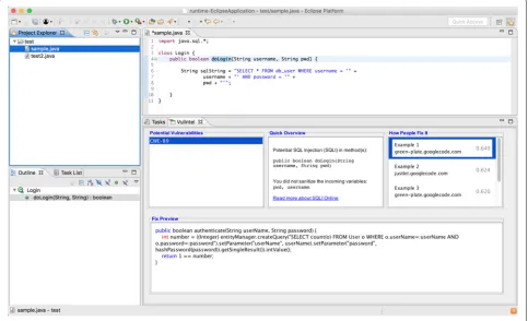Fig. 8 Screenshot of the final design of the plugin as incorporated in the Eclipse environment