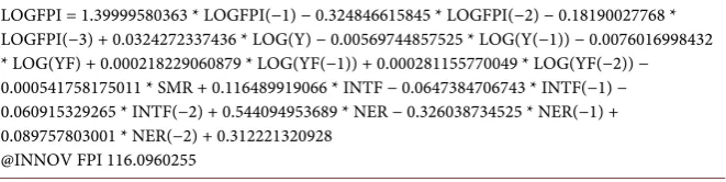 Table 8. Model estimation result for foreign portfolio investments. 
