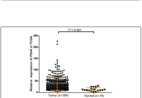 Fig. 1 P3H4 expression in 44 paired bladder cancer samples and adjacent normal tissues was investigated using qRT-PCR