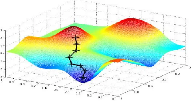 Fig 11. A scenario where the solution is stuck at a local minima.  